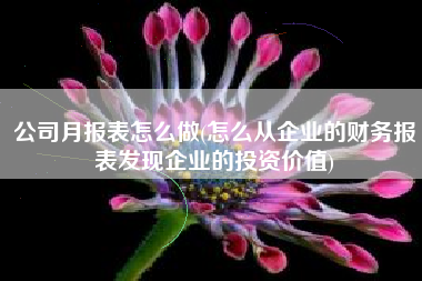 公司月报表怎么做(怎么从企业的财务报表发现企业的投资价值)
