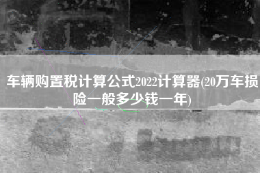 车辆购置税计算公式2022计算器(20万车损险一般多少钱一年)