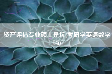资产评估专业硕士是坑(考研学英语数学吗)