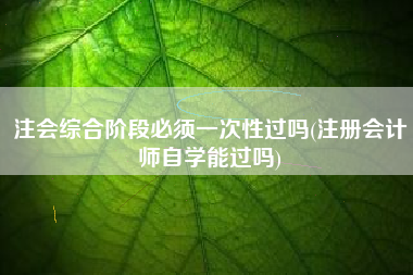 注会综合阶段必须一次性过吗(注册会计师自学能过吗)
