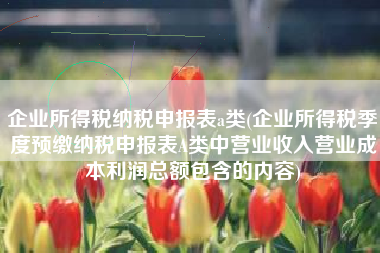 企业所得税纳税申报表a类(企业所得税季度预缴纳税申报表A类中营业收入营业成本利润总额包含的内容)