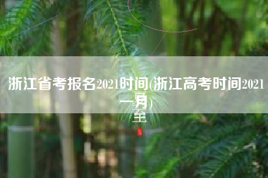 浙江省考报名2021时间(浙江高考时间2021一月)