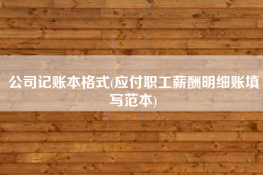 公司记账本格式(应付职工薪酬明细账填写范本)