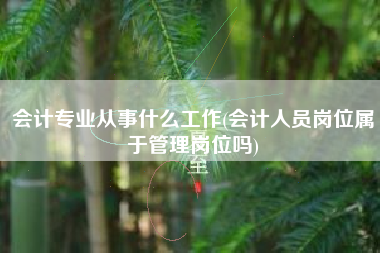 会计专业从事什么工作(会计人员岗位属于管理岗位吗)