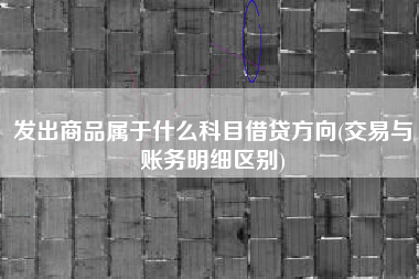 详细阅读:发出商品属于什么科目借贷方向(交易与账务明细区别) 发出商品属于什么科目借贷方向(交易与账务明细区别)