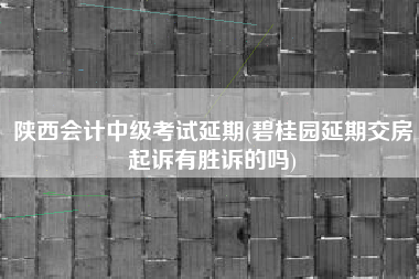 陕西会计中级考试延期(碧桂园延期交房起诉有胜诉的吗)