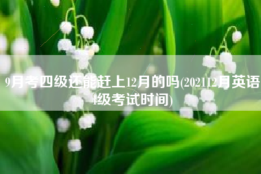 详细阅读:9月考四级还能赶上12月的吗(202112月英语4级考试时间) 9月考四级还能赶上12月的吗(202112月英语4级考试时间)