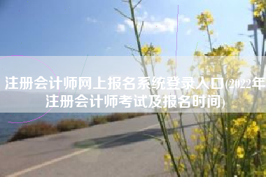 注册会计师网上报名系统登录入口(2022年注册会计师考试及报名时间)