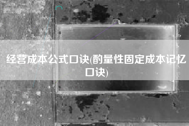 经营成本公式口诀(酌量性固定成本记忆口诀)