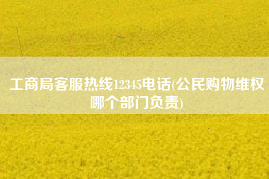 工商局客服热线12345电话(公民购物维权哪个部门负责)
