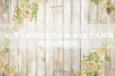 2021个人所得税怎么计算(2021年个人所得税怎么退税的)