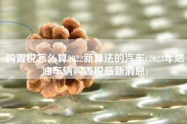 购置税怎么算2022新算法的汽车(2023年燃油车辆购置税最新消息)