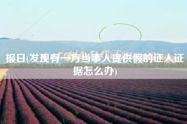 报日(发现有一方当事人提供假的证人证据怎么办)