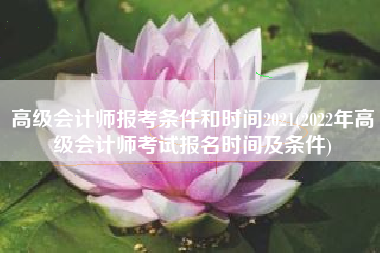 高级会计师报考条件和时间2021(2022年高级会计师考试报名时间及条件)