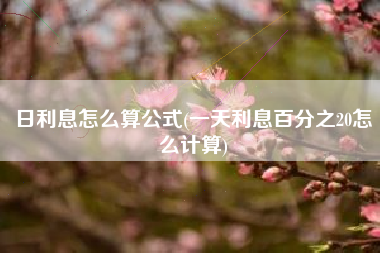 日利息怎么算公式(一天利息百分之20怎么计算)