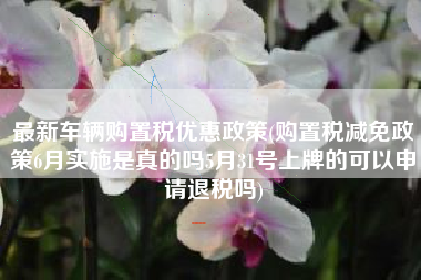 最新车辆购置税优惠政策(购置税减免政策6月实施是真的吗5月31号上牌的可以申请退税吗)