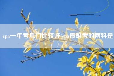 cpa一年考几门比较好(cpa最难考的两科是)