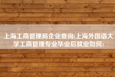 上海工商管理局企业查询(上海外国语大学工商管理专业毕业后就业如何)
