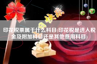 印花税票属于什么科目(印花税是进入税金及附加科目还是其他费用科目)