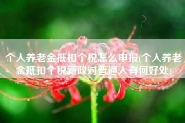 个人养老金抵扣个税怎么申报(个人养老金抵扣个税新政对普通人有何好处)