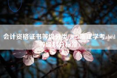 会计资格证书等级分类(2023浙江学考abcd等级划分标准)