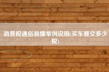 消费税通俗易懂举例说明(买车要交多少税)