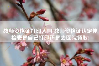 详细阅读:教师资格证打印入口(教师资格证认定体检表是自己打印还是去医院领取) 教师资格证打印入口(教师资格证认定体检表是自己打印还是去医院领取)