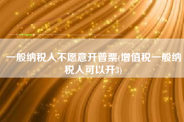 一般纳税人不愿意开普票(增值税一般纳税人可以开3)