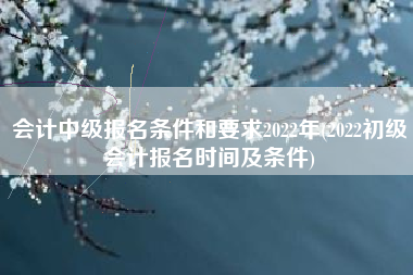会计中级报名条件和要求2022年(2022初级会计报名时间及条件)