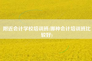 详细阅读:附近会计学校培训班(哪种会计培训班比较好) 附近会计学校培训班(哪种会计培训班比较好)