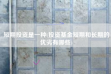 详细阅读:短期投资是一种(投资基金短期和长期的优劣有哪些) 短期投资是一种(投资基金短期和长期的优劣有哪些)