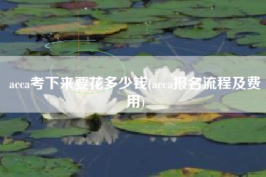 acca考下来要花多少钱(acca报名流程及费用)