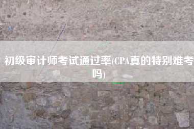 初级审计师考试通过率(CPA真的特别难考吗)