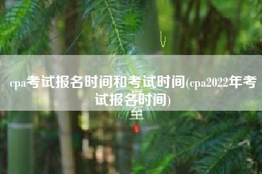 cpa考试报名时间和考试时间(cpa2022年考试报名时间)