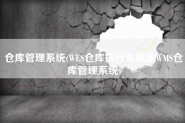 仓库管理系统(WES仓库执行系统跟WMS仓库管理系统)