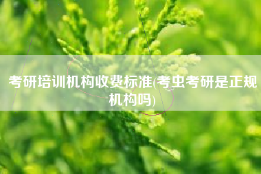 考研培训机构收费标准(考虫考研是正规机构吗)