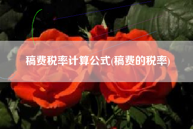 稿费税率计算公式(稿费的税率)