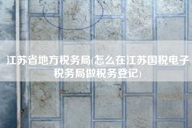 江苏省地方税务局(怎么在江苏国税电子税务局做税务登记)