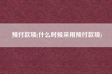 预付款项(什么时候采用预付款项)