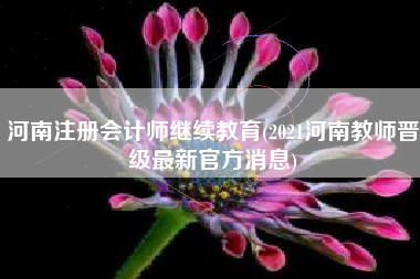 河南注册会计师继续教育(2021河南教师晋级最新官方消息)