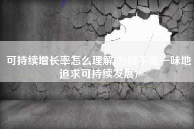 可持续增长率怎么理解(为何不能一味地追求可持续发展)