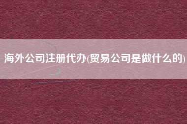 海外公司注册代办(贸易公司是做什么的)