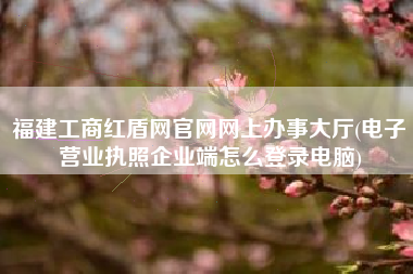 福建工商红盾网官网网上办事大厅(电子营业执照企业端怎么登录电脑)