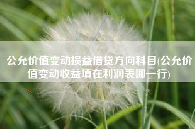 公允价值变动损益借贷方向科目(公允价值变动收益填在利润表哪一行)