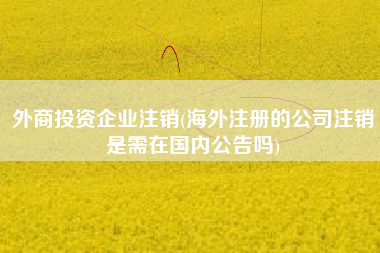 外商投资企业注销(海外注册的公司注销是需在国内公告吗)