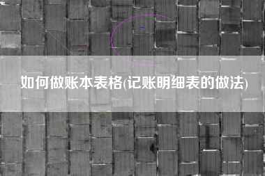 如何做账本表格(记账明细表的做法)