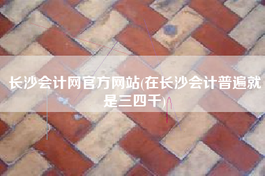 长沙会计网官方网站(在长沙会计普遍就是三四千)