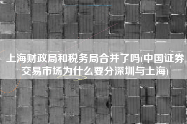 上海财政局和税务局合并了吗(中国证券交易市场为什么要分深圳与上海)
