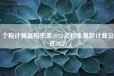 个税计算器税率表2022(公积金基数计算公式2022)