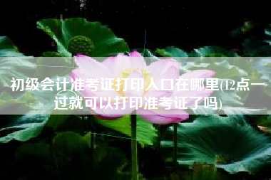 初级会计准考证打印入口在哪里(12点一过就可以打印准考证了吗)